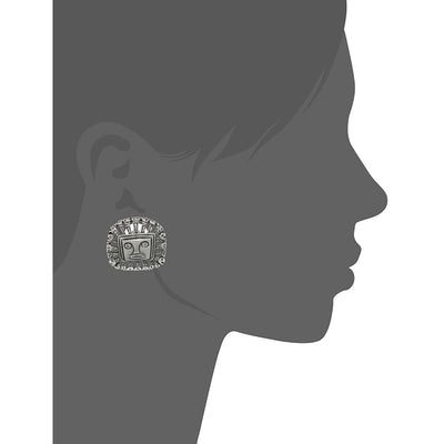 Estele Oxidised Silver Bohemian Studs latest design for women