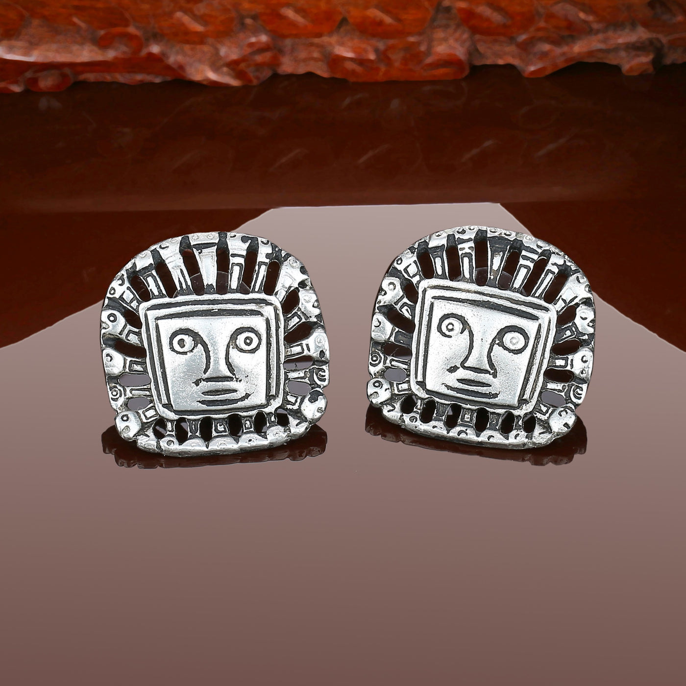 Estele Oxidised Silver Bohemian Studs latest design for women