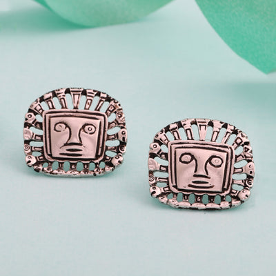 Estele Oxidised Silver Bohemian Studs latest design for women
