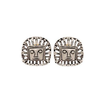 Estele Oxidised Silver Bohemian Studs latest design for women