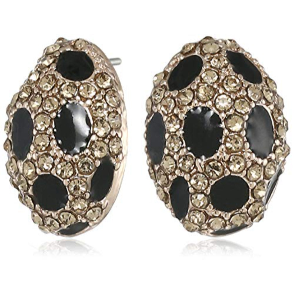 Estele Gold Plated Black beauty stone studs for fashionable and trendy women