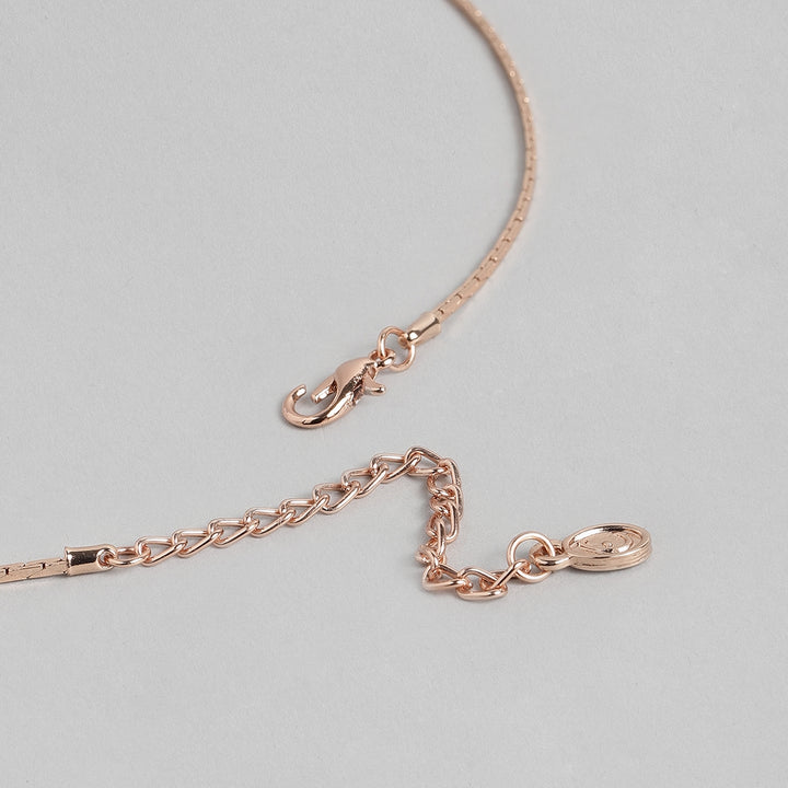 Estele 24 KT Rosegold Plated Fancy Shell Pendent Set for Women / Girls