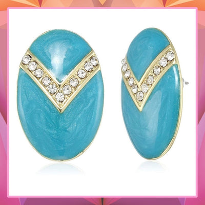Estele  Blue colour and white colour stones studs for women