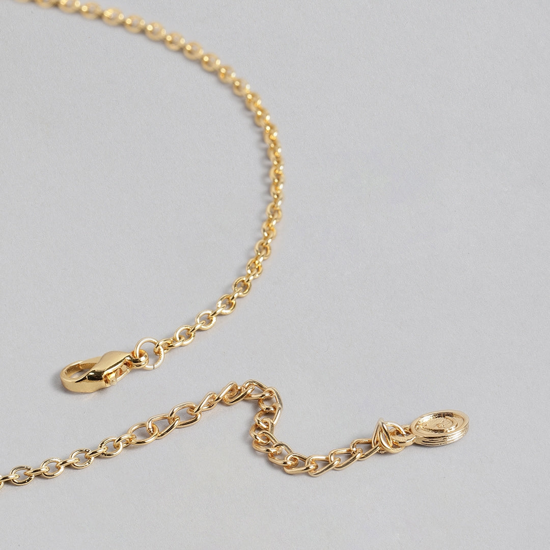Estele 24 Kt Gold Plated Triple Layer Bead Mangalsutra Necklace Set