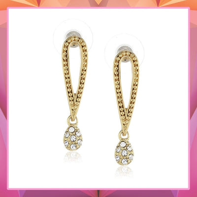 Estele  Gold Plated Exclamation Drop Earrings for women