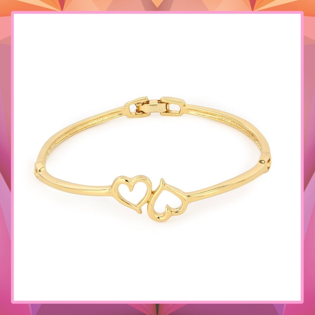 Estele  gold plated Heart shape Design Bracelet for women