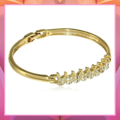 Estele gold plated Diamond Crown Bracelet for Women