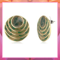 Estele Circular shaped black colour fancy mosaic studs for women