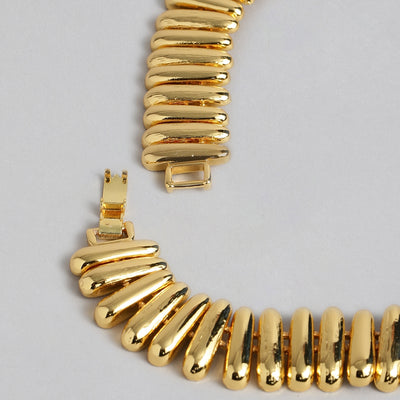 Estele 24 Kt Gold Plated Link capsule Necklace