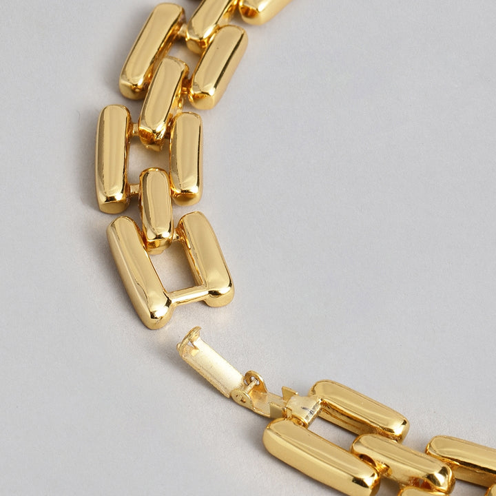Estele - 24 KT Gold Plated Interlink Chain Necklace Set