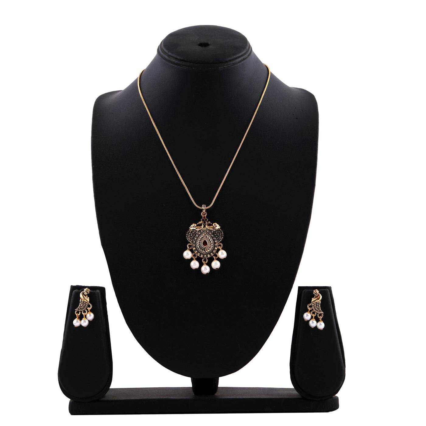 Estele 24 kt gold plated Peacock Jewellery Set for women