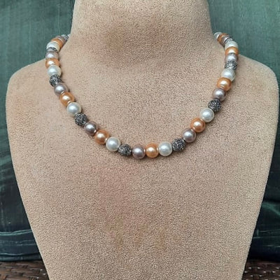 Estele - Versatile Multi Coloured Pearl Necklace