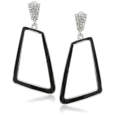 Estele Black goemetric shaped hanging latest fashion earrings for women