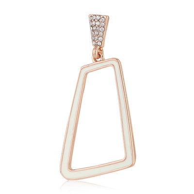 ROSE GOLD WITH WHITE ENAMEL HEXAGON DANGLERS