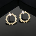 Estele Gold Plated Circular Stud Earrings for Women