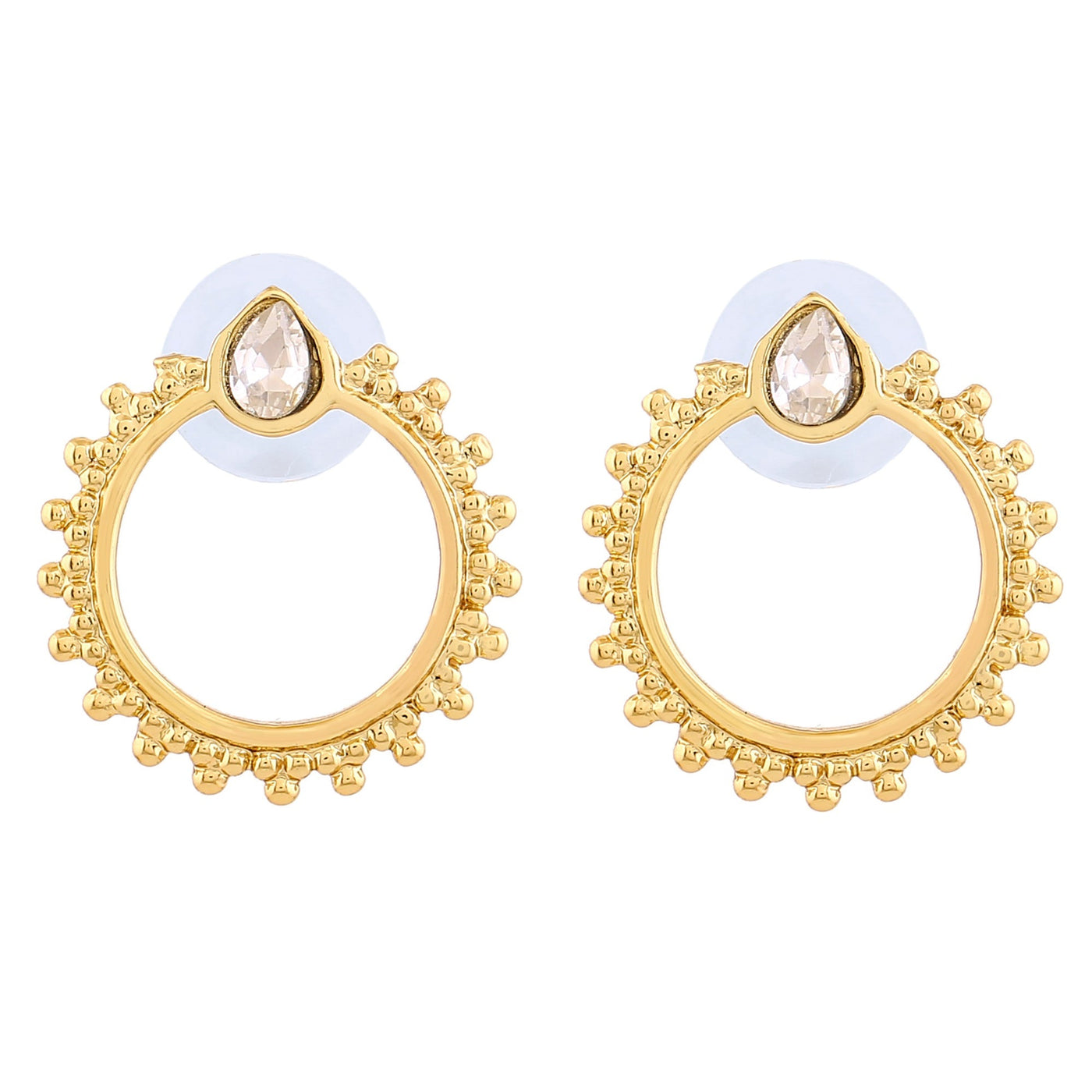 Estele Gold Plated Circular Stud Earrings for Women