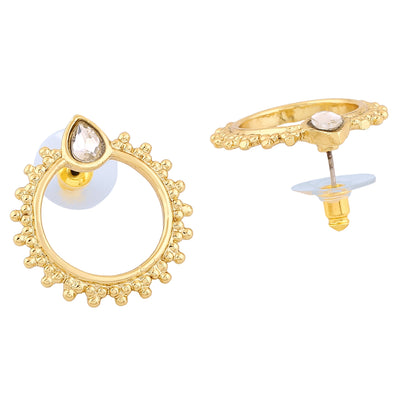 Estele Gold Plated Circular Stud Earrings for Women