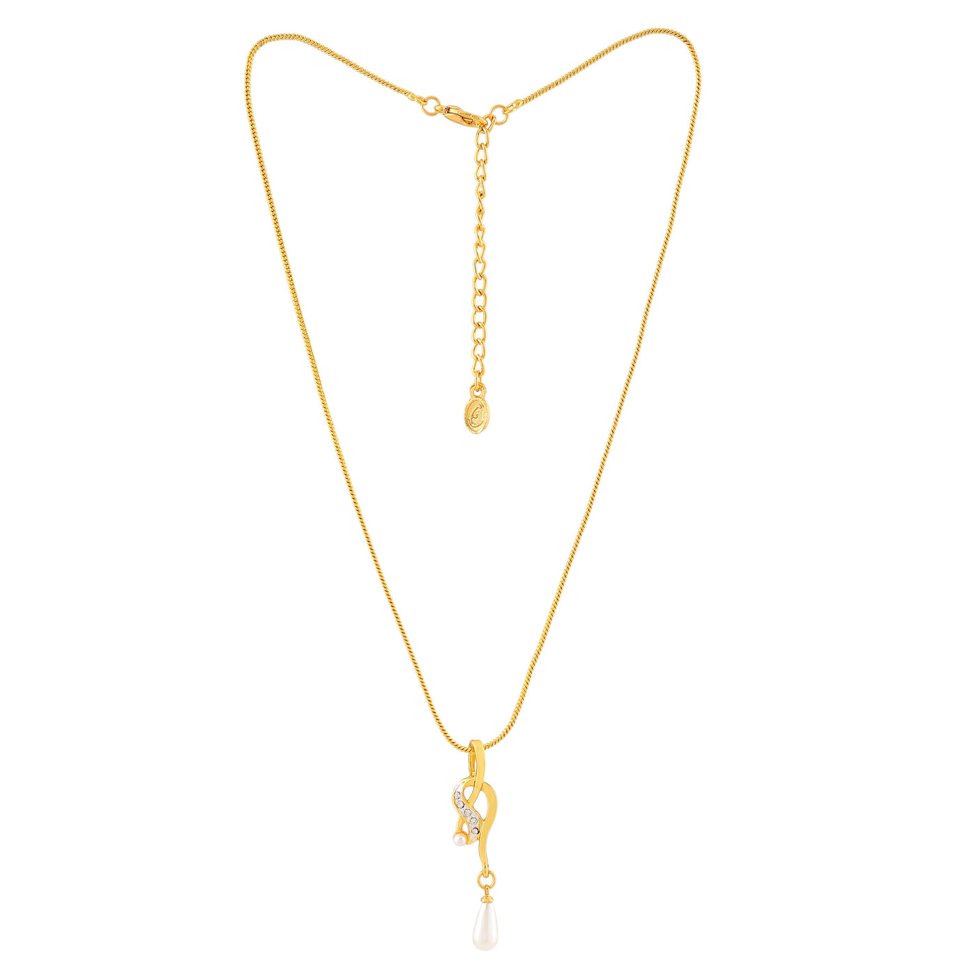 Estele Gold Plated Elegant Pendant with Crystals for Women