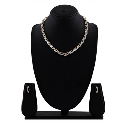 Gold Plated Necklace Set With Earrings Jewellery/AD Necklace Set For Women