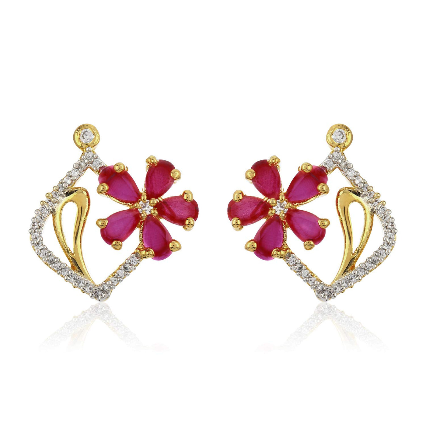 Estele Valentines Day Gift For Wife Special American Diamond Earrings For Girls & Women