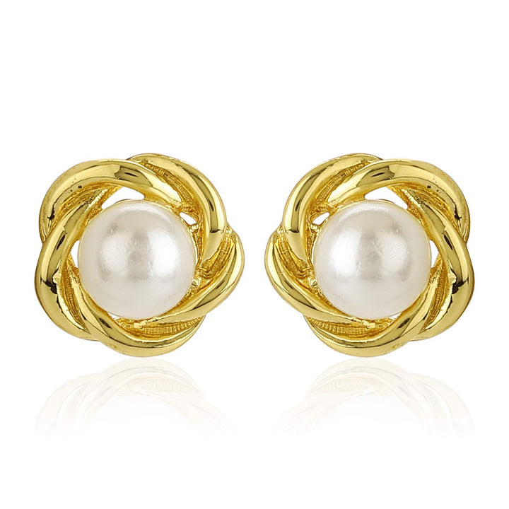 Estele Valentines Day Gift Pearl Stud Earrings Combo For Girls & Women