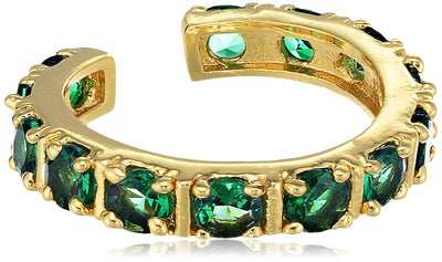 Estele 24 karat Gold Plated Exquisite Emrald Crystal Pendant Ring Bracelet and Earrings Combo for Girls