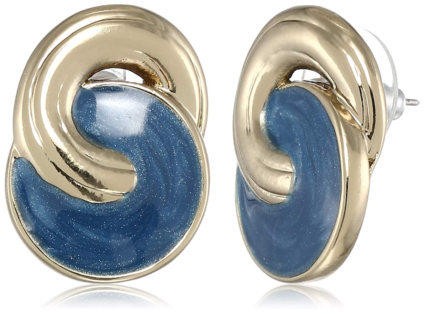 Estele Valentines Day Jewellery Gift For Wife/Her Stud Earrings For Girls & Women (BLACK & BLUE)