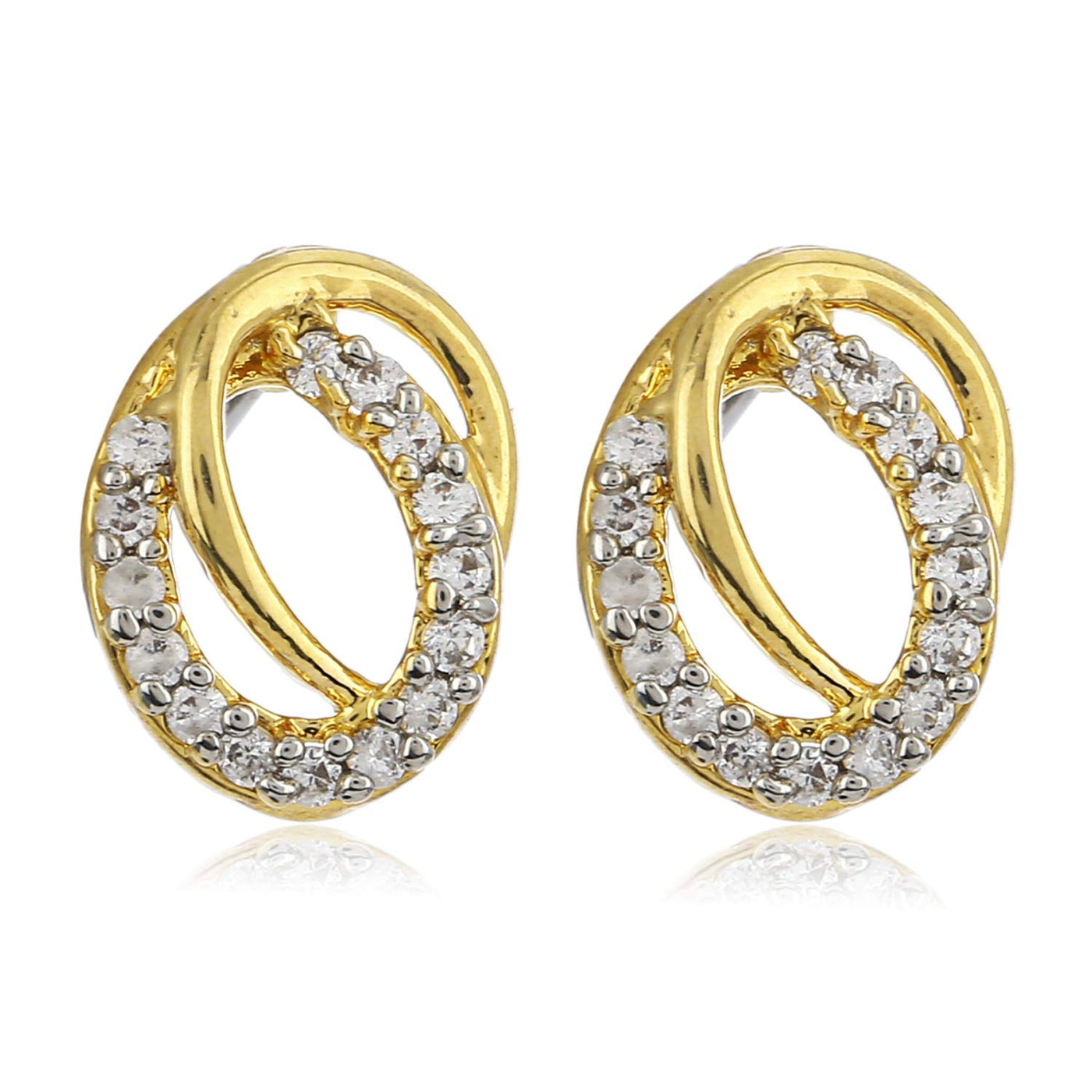 Estele Gift combo - Gold Plated Stud Earrings With AD stones For Girls & Women