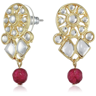 Estele Stylish Traditional Kundan Gold Plated Earrings For Women/Girls