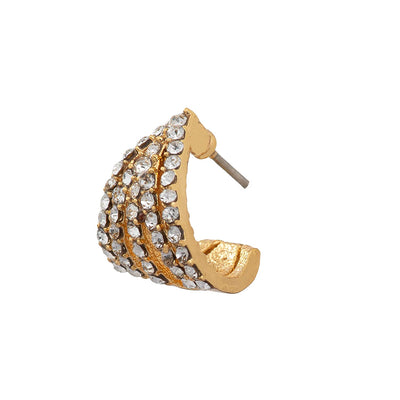 Estele Gold Plated Crystal Line Half huggie Earrings for Girl's