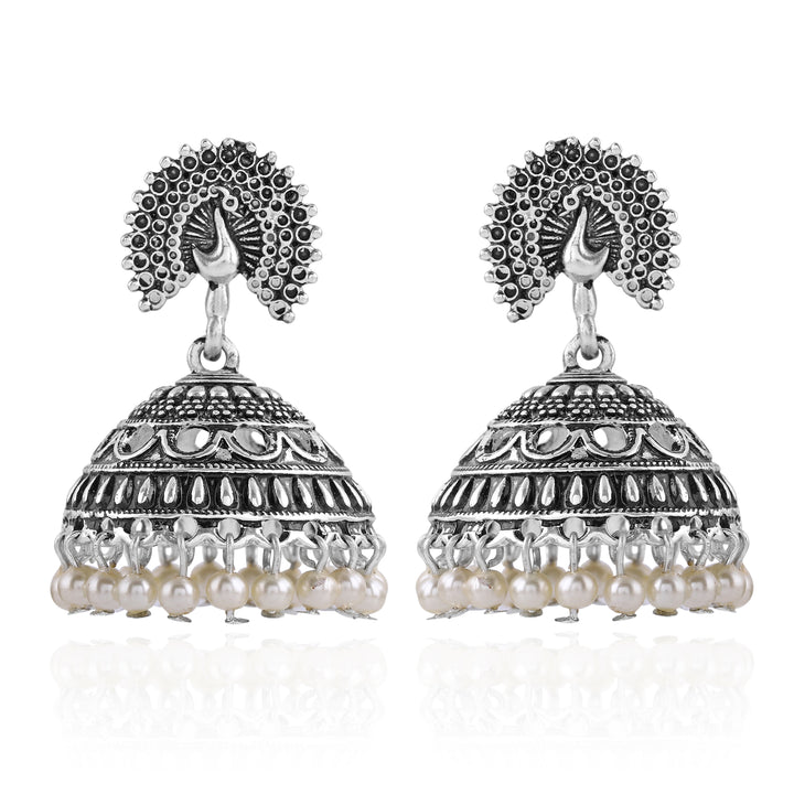 Oxidised Peacock Earrings