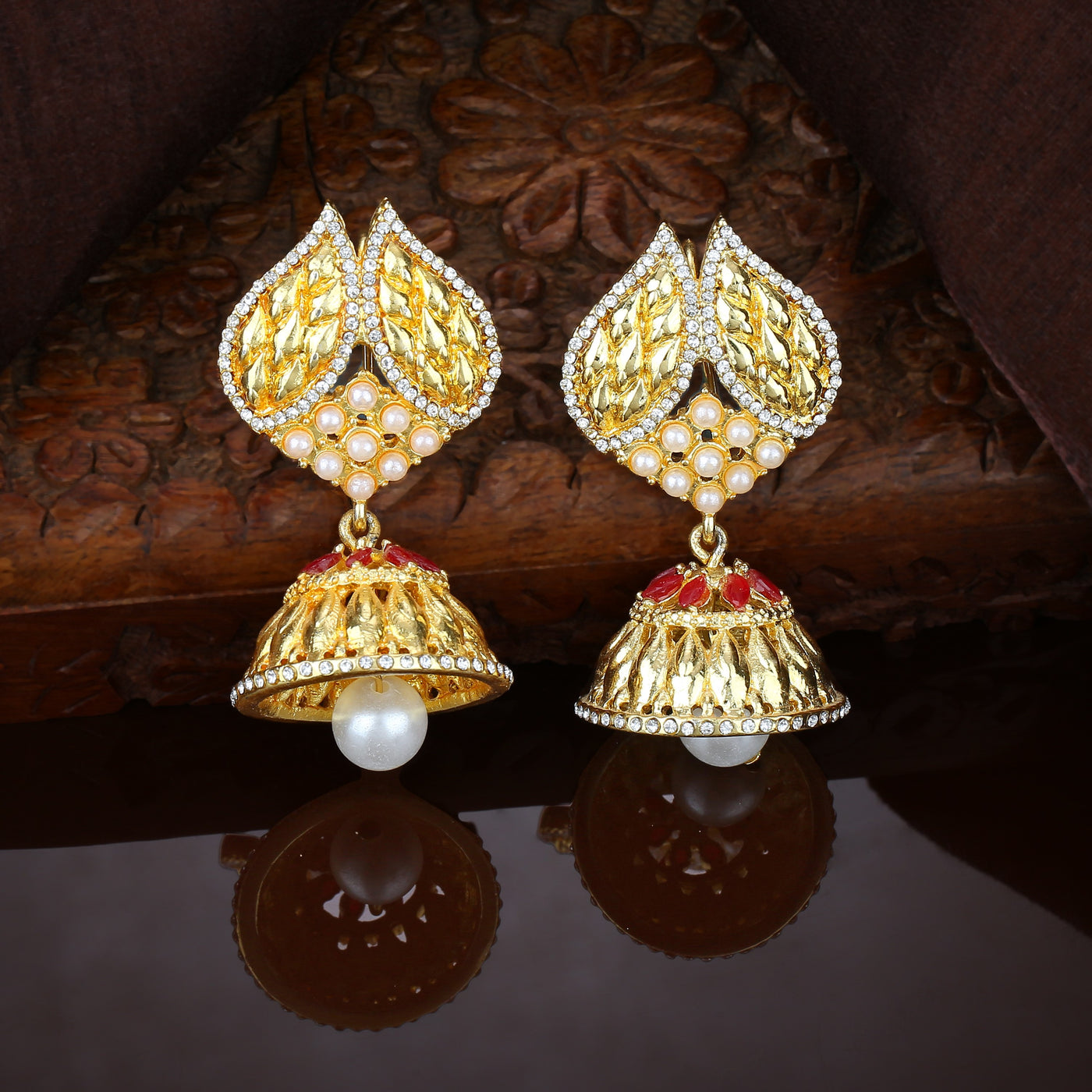 Estele Traditional Gold colour Fancy heritage Jhumkis for women