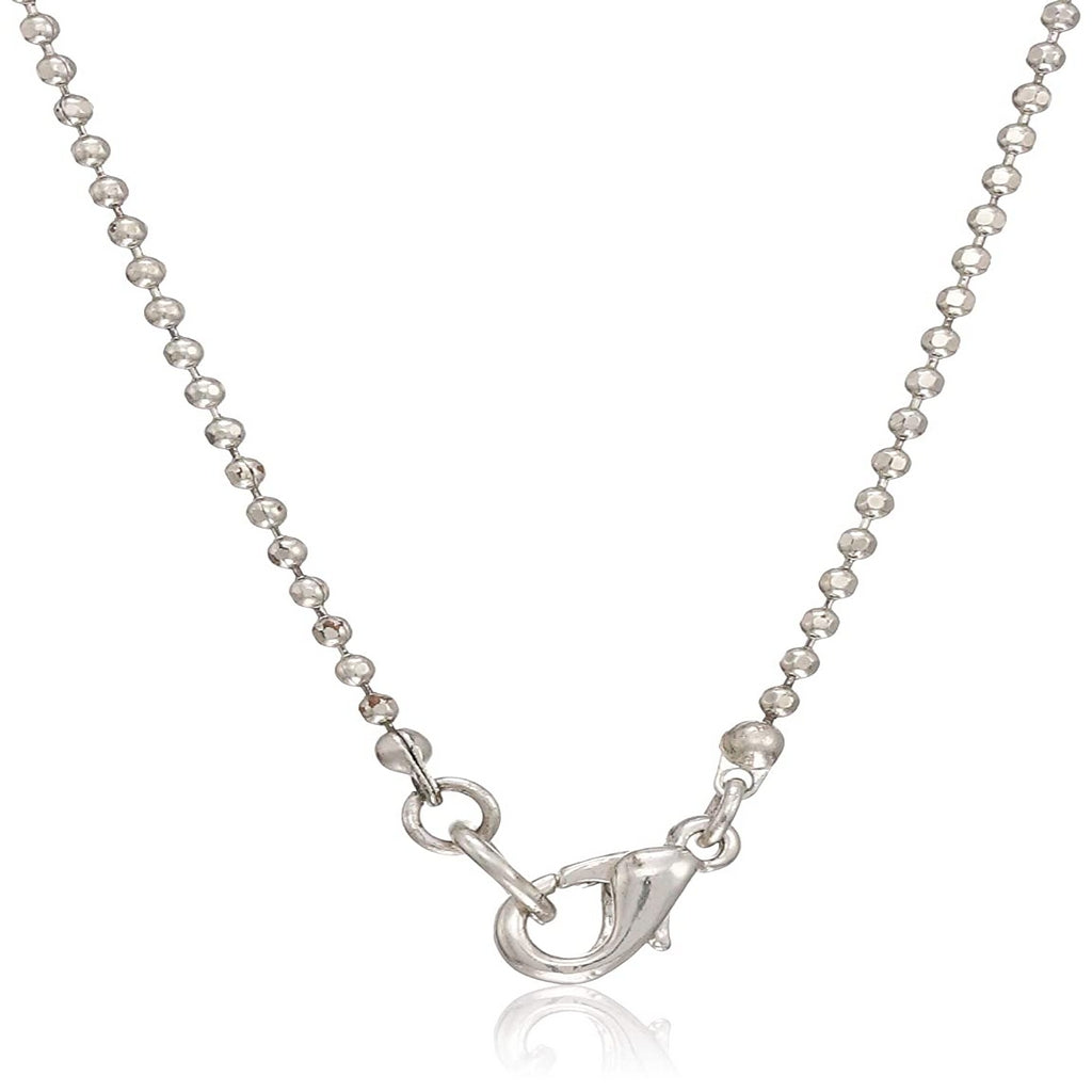 Estele RHODIUM Plated chain with purple hanging trendy pendant for women