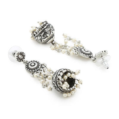 Pearl Drop Jhumka Earrings