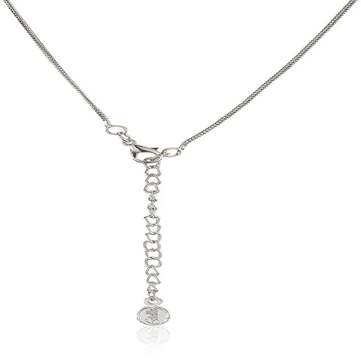 Estele RHODIUM plated Simple elegant design pendant with white stone for women