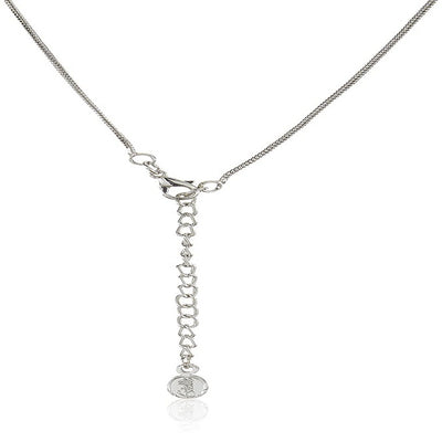 Estele RHODIUM  plated Simple elegant design pendant with white  stone  for women