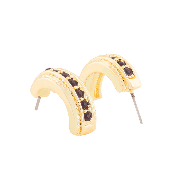 Candy Crystal Collection Gold Plated Magenta Crystal Stud Earrings