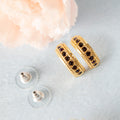 Candy Crystal Collection Gold Plated Magenta Crystal Stud Earrings