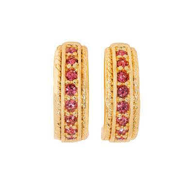 Candy Crystal Collection Gold Plated Pink Crystal Stud Earrings