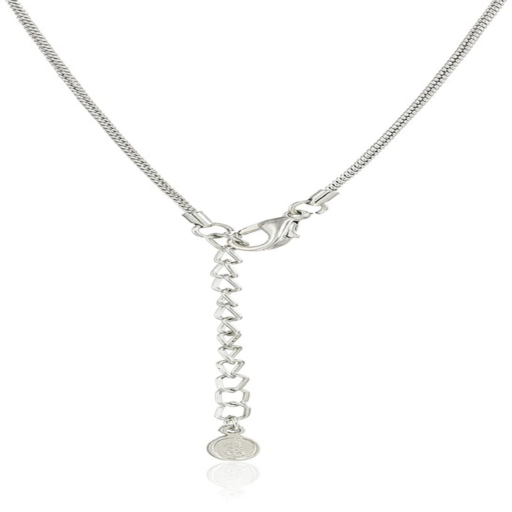 Estele Rhodium plated drop pendant with big fancy Austrian Crystal for women
