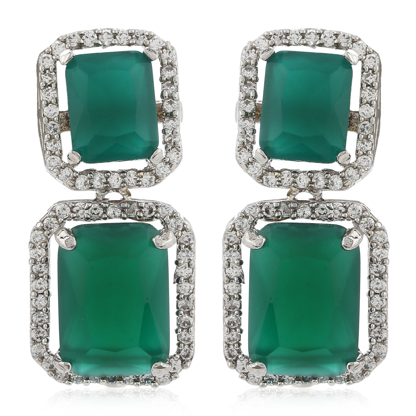 Aster Green emerald stones Earrings
