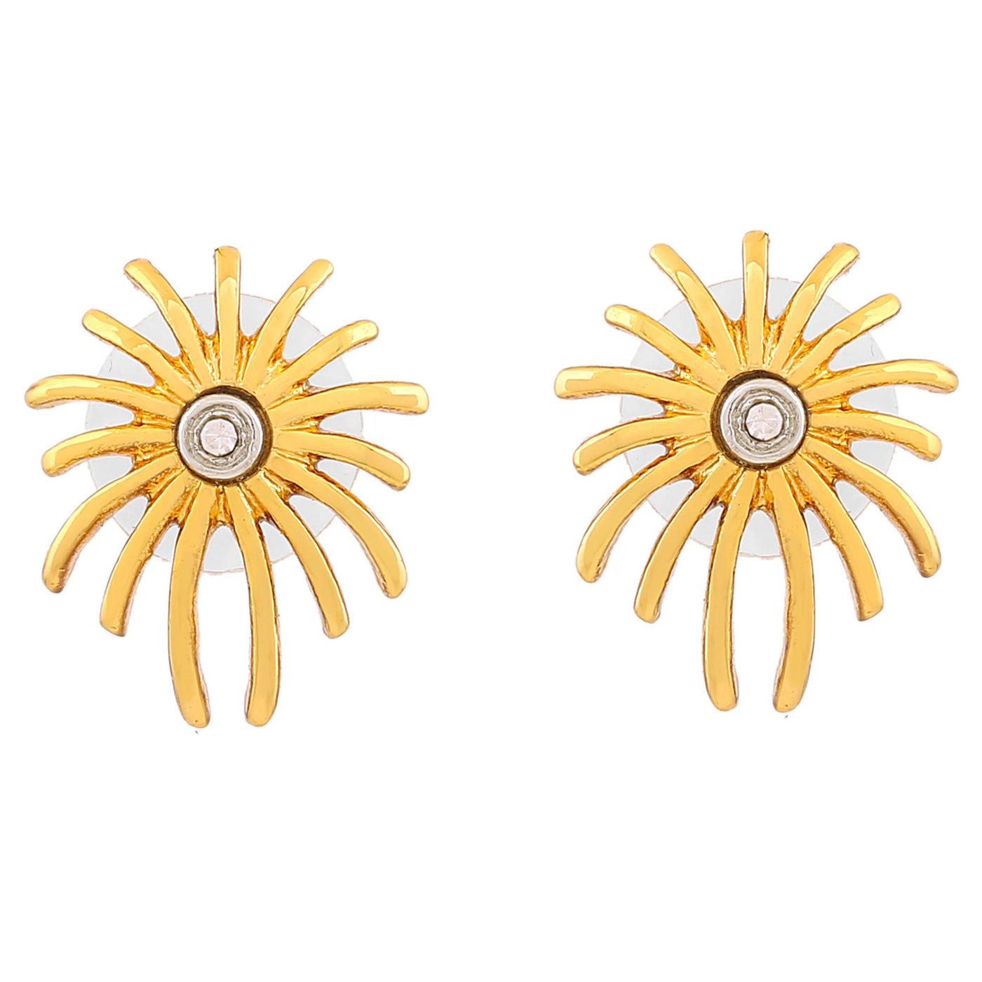 Estele Gold Plated Star Designer Stud Earrings with Austrian Crystals for Women