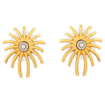 Estele Gold Plated Star Designer Stud Earrings with Austrian Crystals for Women