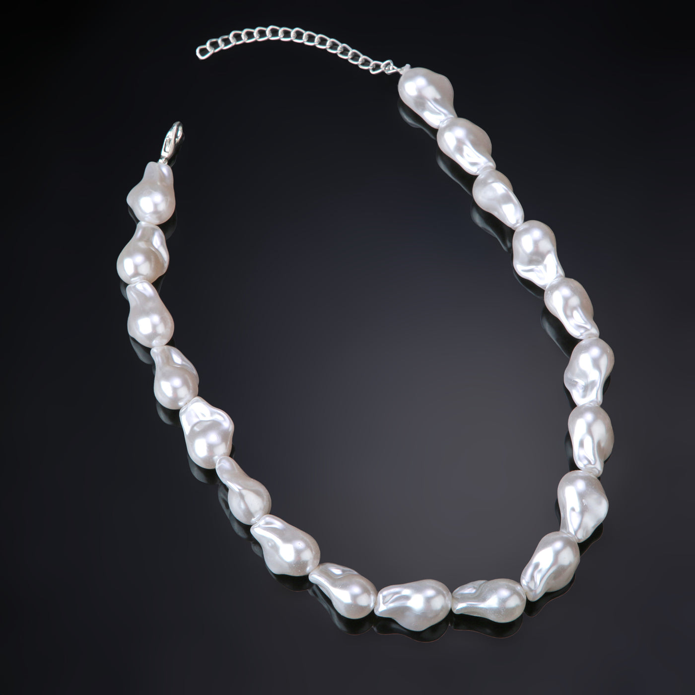Estele Rhodium Plated Magnificent Pearl Necklace for Women