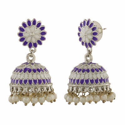 Gold and Purple Ceramic Dangle Style Earrings from India - Iris Chakra |  NOVICA