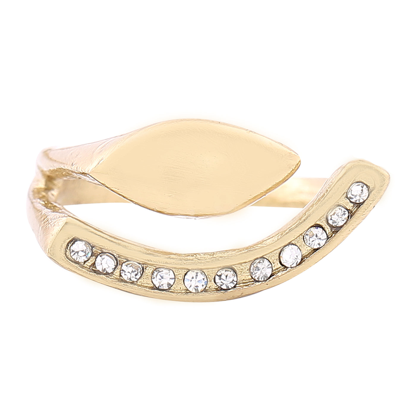Estele gold plated ring latest design with white stones for women (non adjustable)