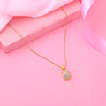 Estele Gold Plated Trendy White Austrian Crystal Candy Pendant With Chain for Girls & Women