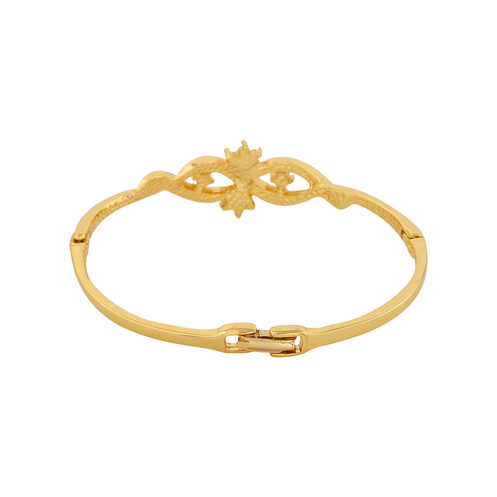 Estele Gold Plated Flower Wave Infinity Cuff Bracelet for women