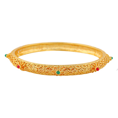 Estele Gold Plated Astonishing Bangle with Colored Stones for Women