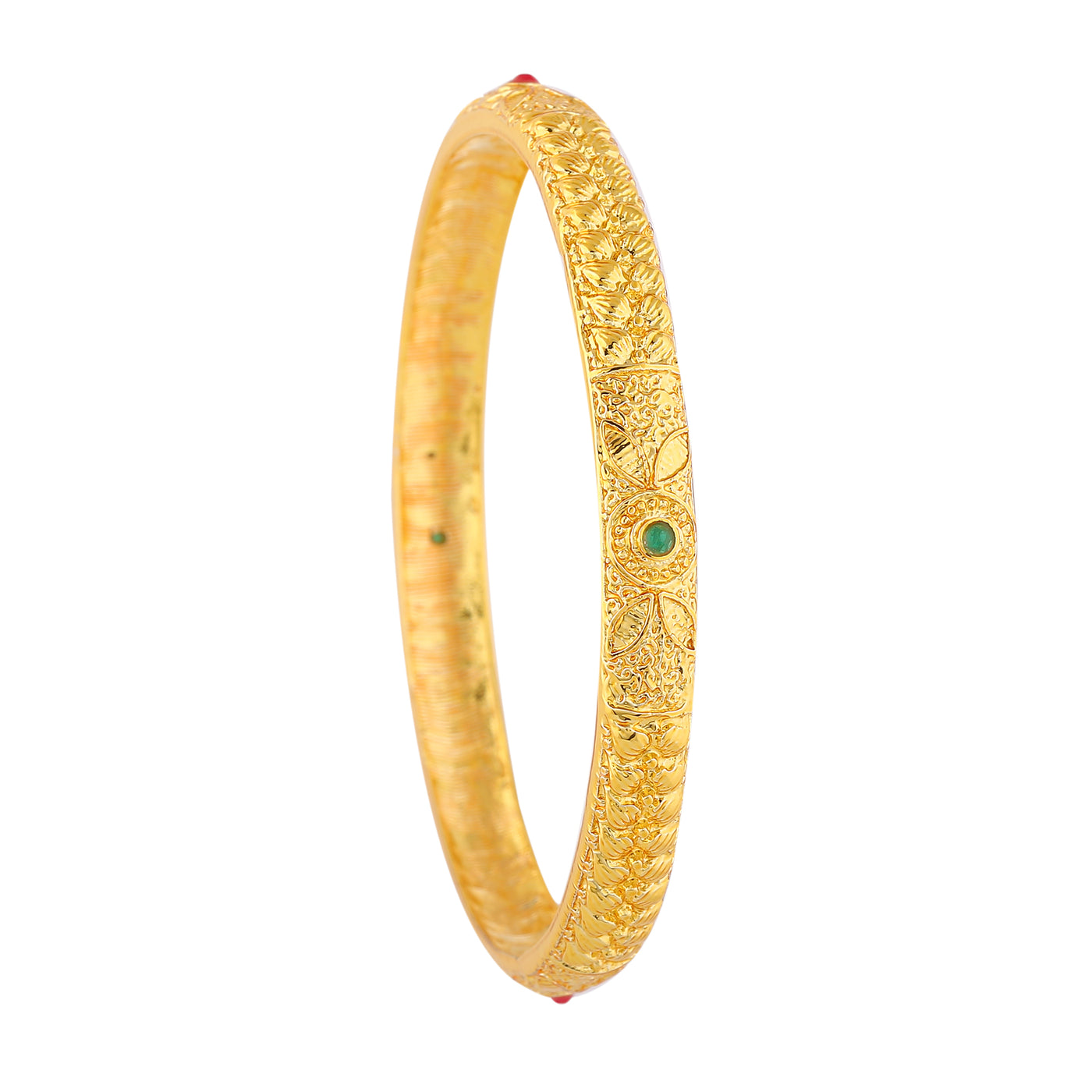 Estele Gold Plated Gorgeous Bangle with Colored Stones for Women